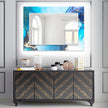 Abstract Tempered Glass Wall Mirror
