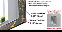 Abstract Tempered Glass Wall Mirror