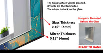 Abstract Tempered Glass Wall Mirror