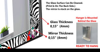 Abstract Tempered Glass Wall Mirror