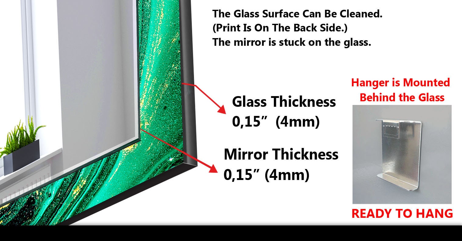 Stained Tempered Glass Wall Mirror