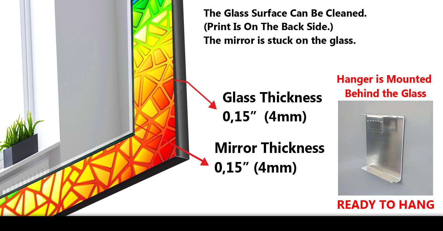 Stained Tempered Glass Wall Mirror
