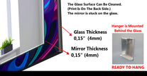 Abstract Tempered Glass Wall Mirror