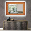 Wood Pattern Tempered Glass Wall Mirror