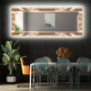 Wood Pattern Tempered Glass Wall Mirror