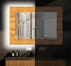Wood Pattern Tempered Glass Wall Mirror