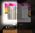 Abstract Tempered Glass Wall Mirror