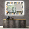 Wood Pattern Tempered Glass Wall Mirror
