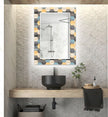 Wood Pattern Tempered Glass Wall Mirror