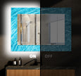 Abstract Tempered Glass Wall Mirror