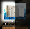 Abstract Tempered Glass Wall Mirror