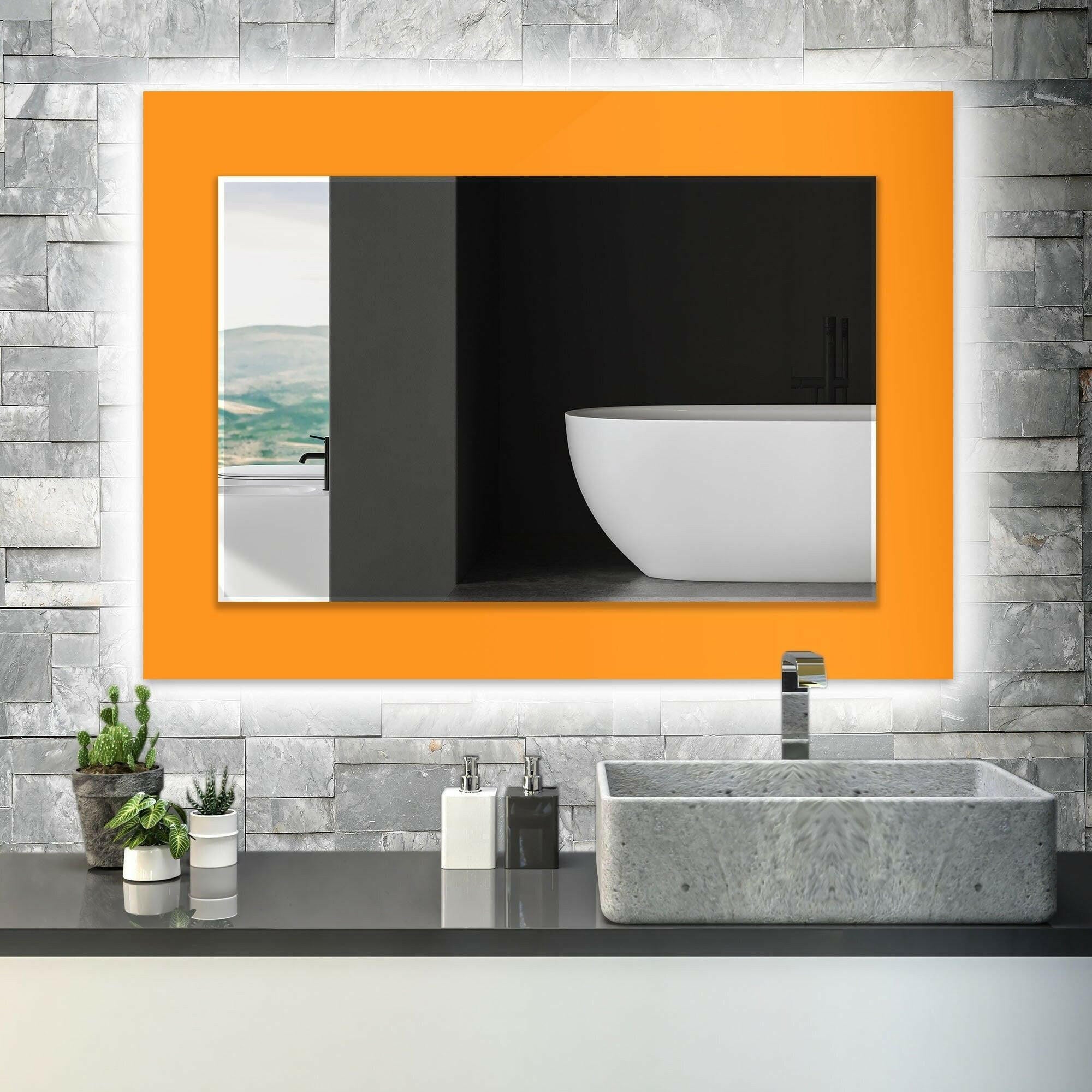 Solid Color Tempered Glass Wall Mirror