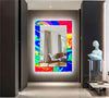 Abstract Tempered Glass Wall Mirror
