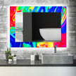 Abstract Tempered Glass Wall Mirror