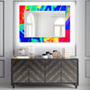 Abstract Tempered Glass Wall Mirror