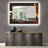 Abstract Tempered Glass Wall Mirror