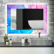 Abstract Tempered Glass Wall Mirror