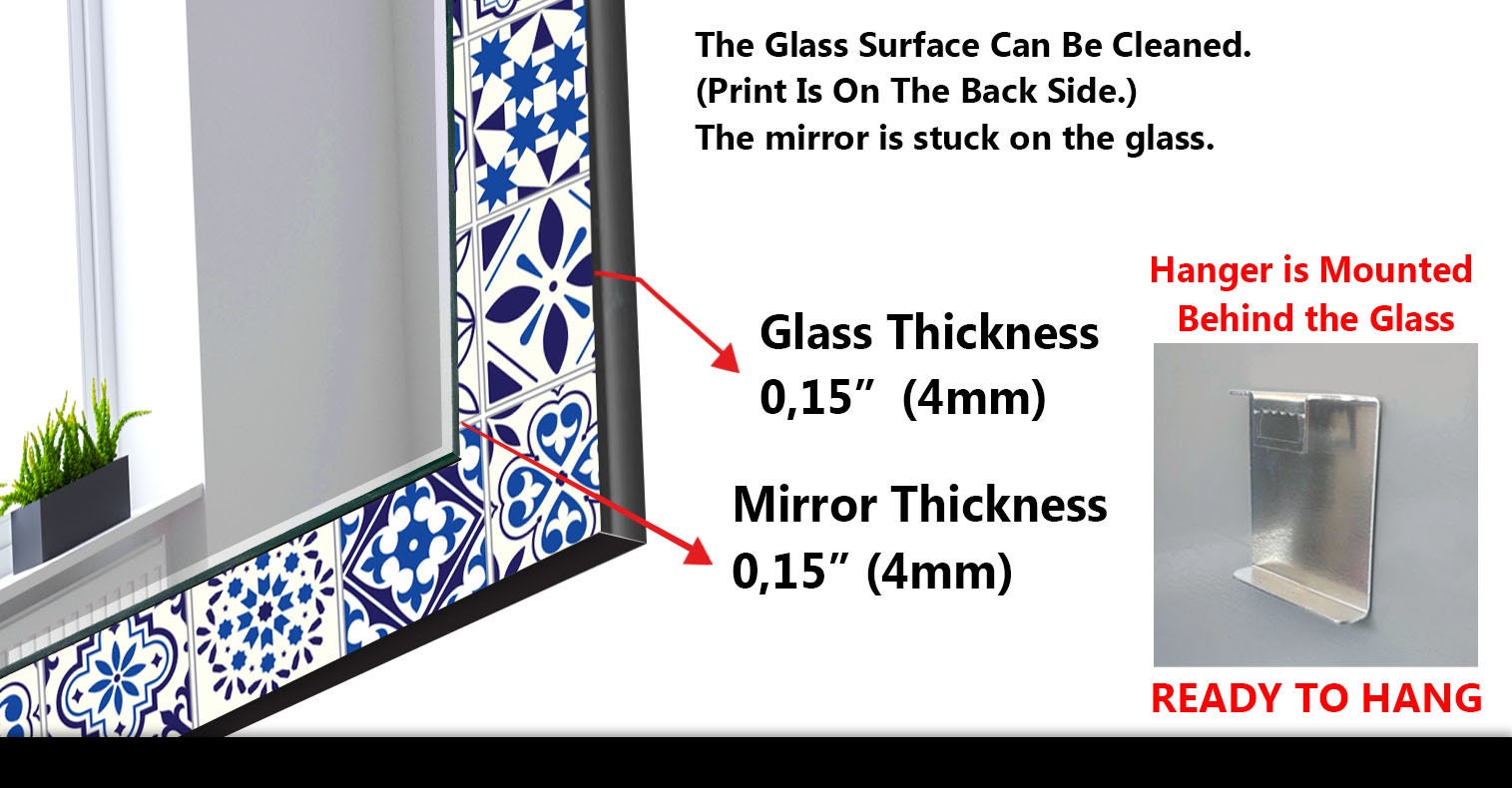 Mosaic Tempered Glass Wall Mirror
