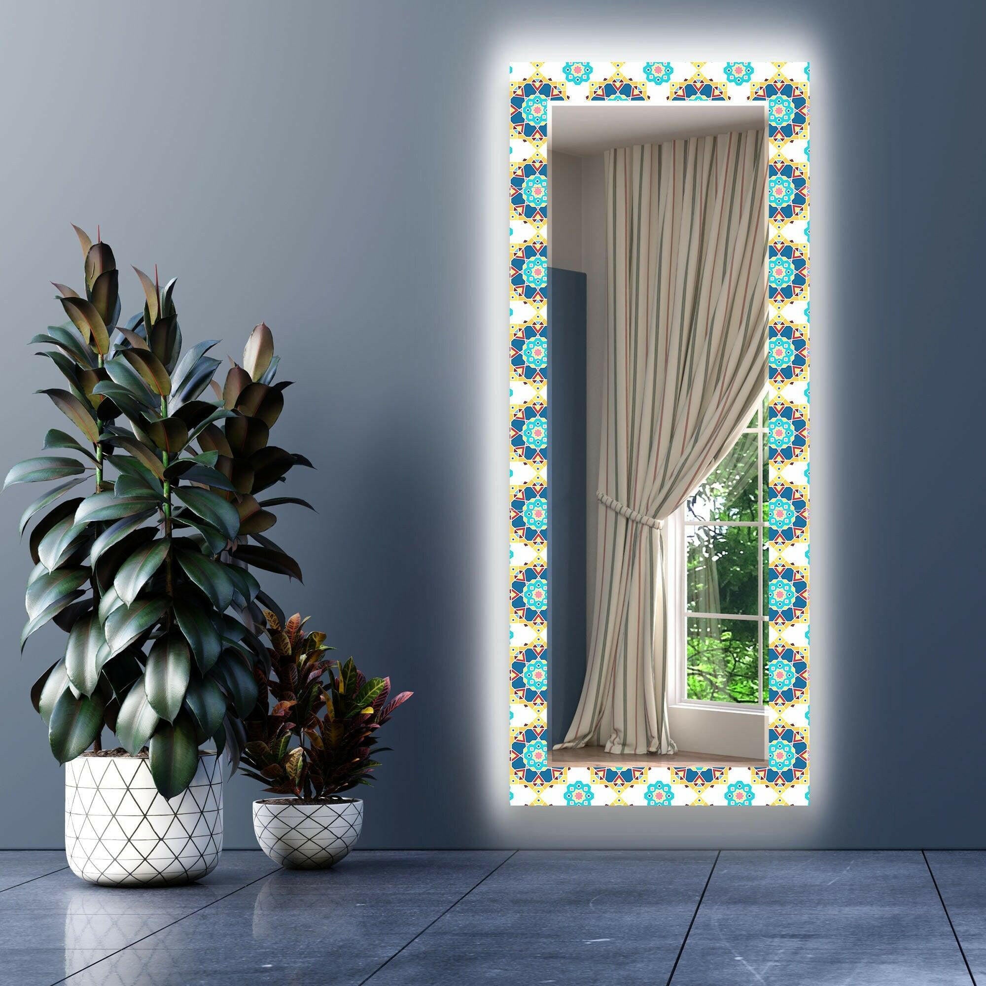 Mosaic Tempered Glass Wall Mirror