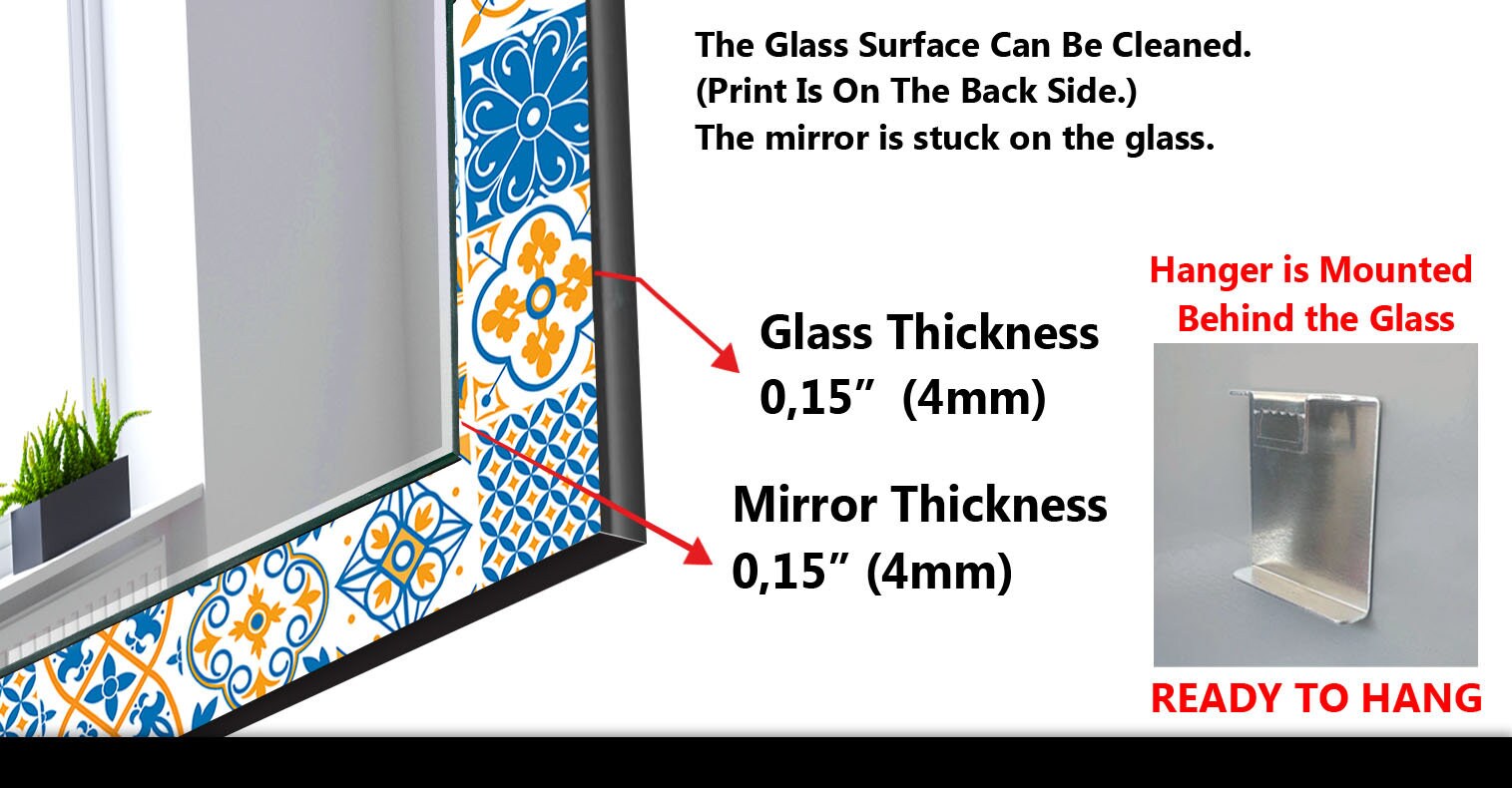 Mosaic Tempered Glass Wall Mirror