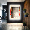 Abstract Tempered Glass Wall Mirror