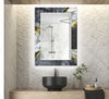 Abstract Tempered Glass Wall Mirror