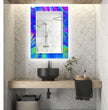 Abstract Tempered Glass Wall Mirror