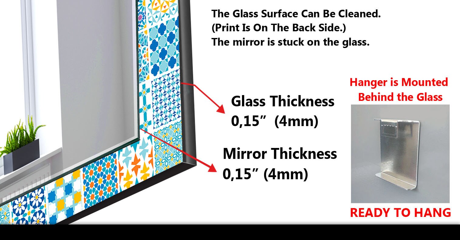 Mosaic Tempered Glass Wall Mirror