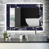 Abstract Tempered Glass Wall Mirror