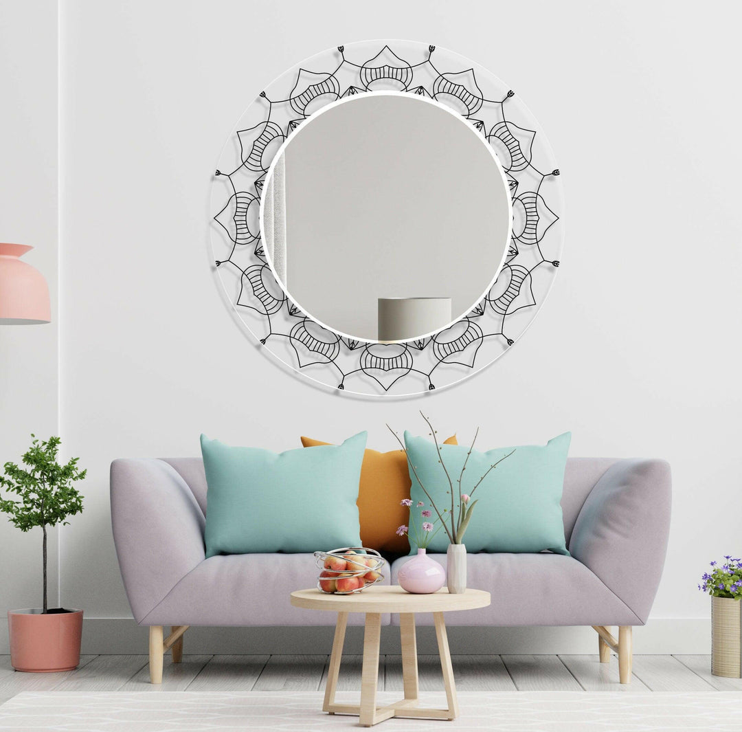 Transparent Black Round Wall Mirror led mirrors
