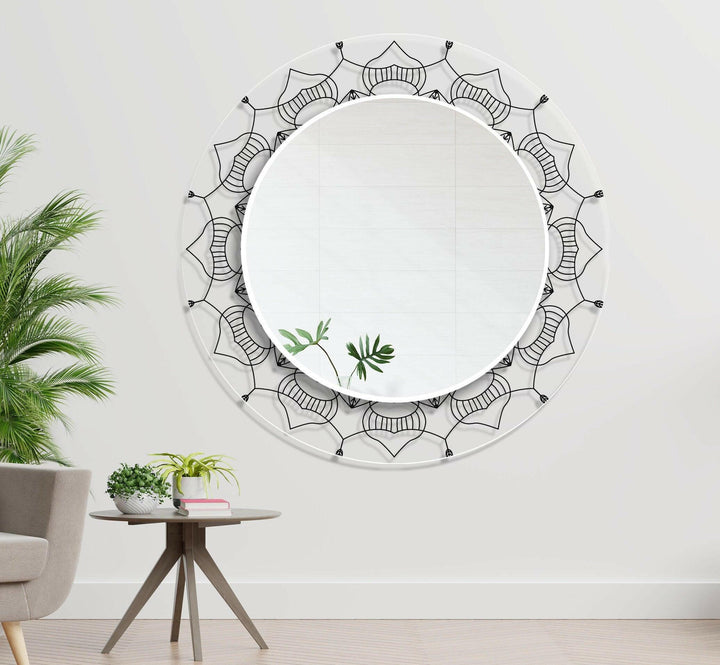Transparent Black Round Wall Mirror decorative mirrors   
