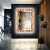 Wood Pattern Tempered Glass Wall Mirror