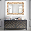 Wood Pattern Tempered Glass Wall Mirror