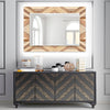 Wood Pattern Tempered Glass Wall Mirror