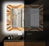 Wood Pattern Tempered Glass Wall Mirror