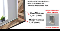 Wood Pattern Tempered Glass Wall Mirror