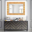 Wood Pattern Tempered Glass Wall Mirror