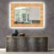Wood Pattern Tempered Glass Wall Mirror