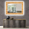 Wood Pattern Tempered Glass Wall Mirror