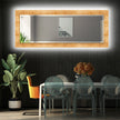 Wood Pattern Tempered Glass Wall Mirror
