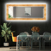Wood Pattern Tempered Glass Wall Mirror