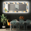 Wood Pattern Tempered Glass Wall Mirror