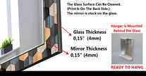 Wood Pattern Tempered Glass Wall Mirror