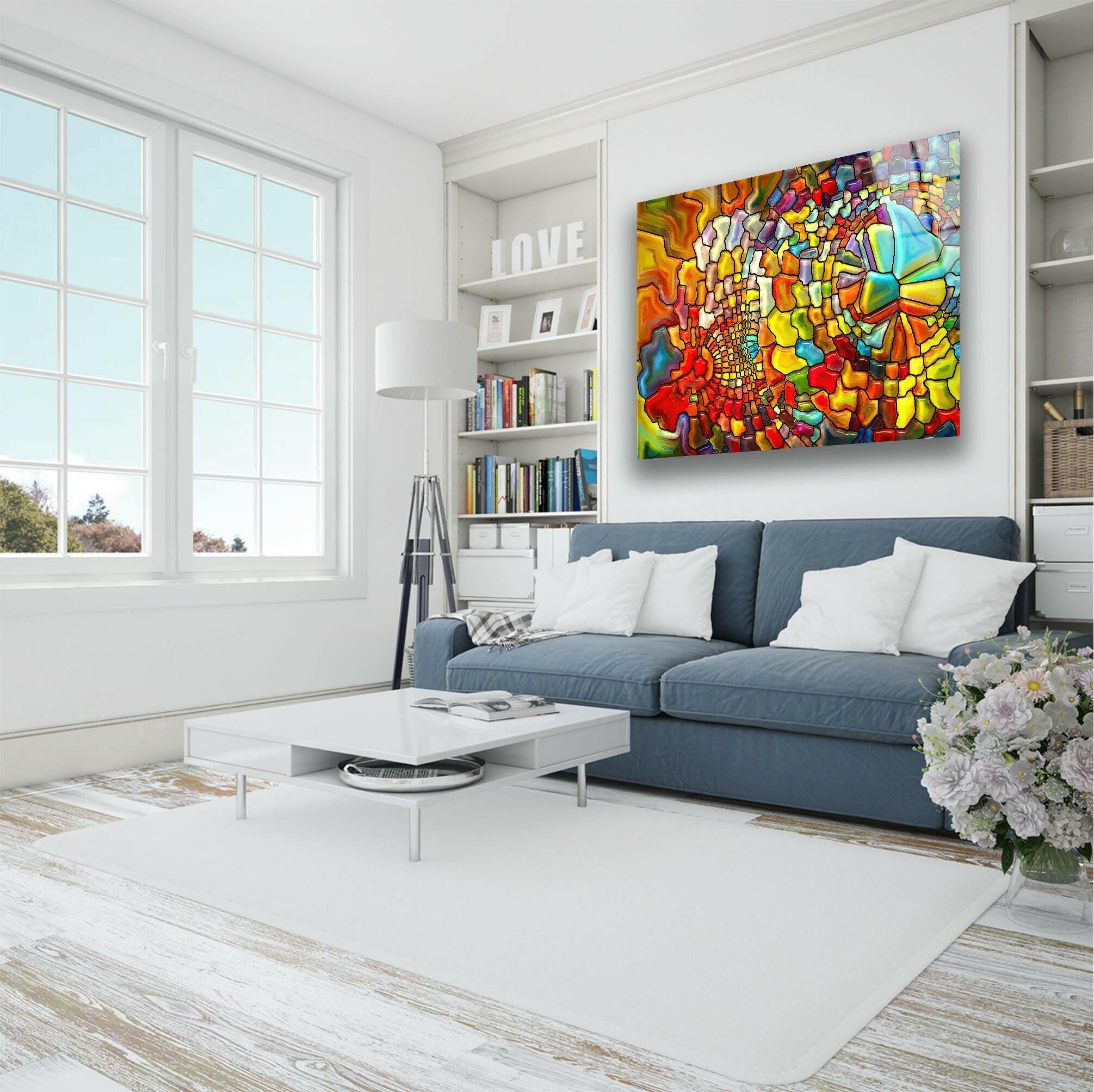 Colors with Stained Glass Tempered Glass Wall Art
