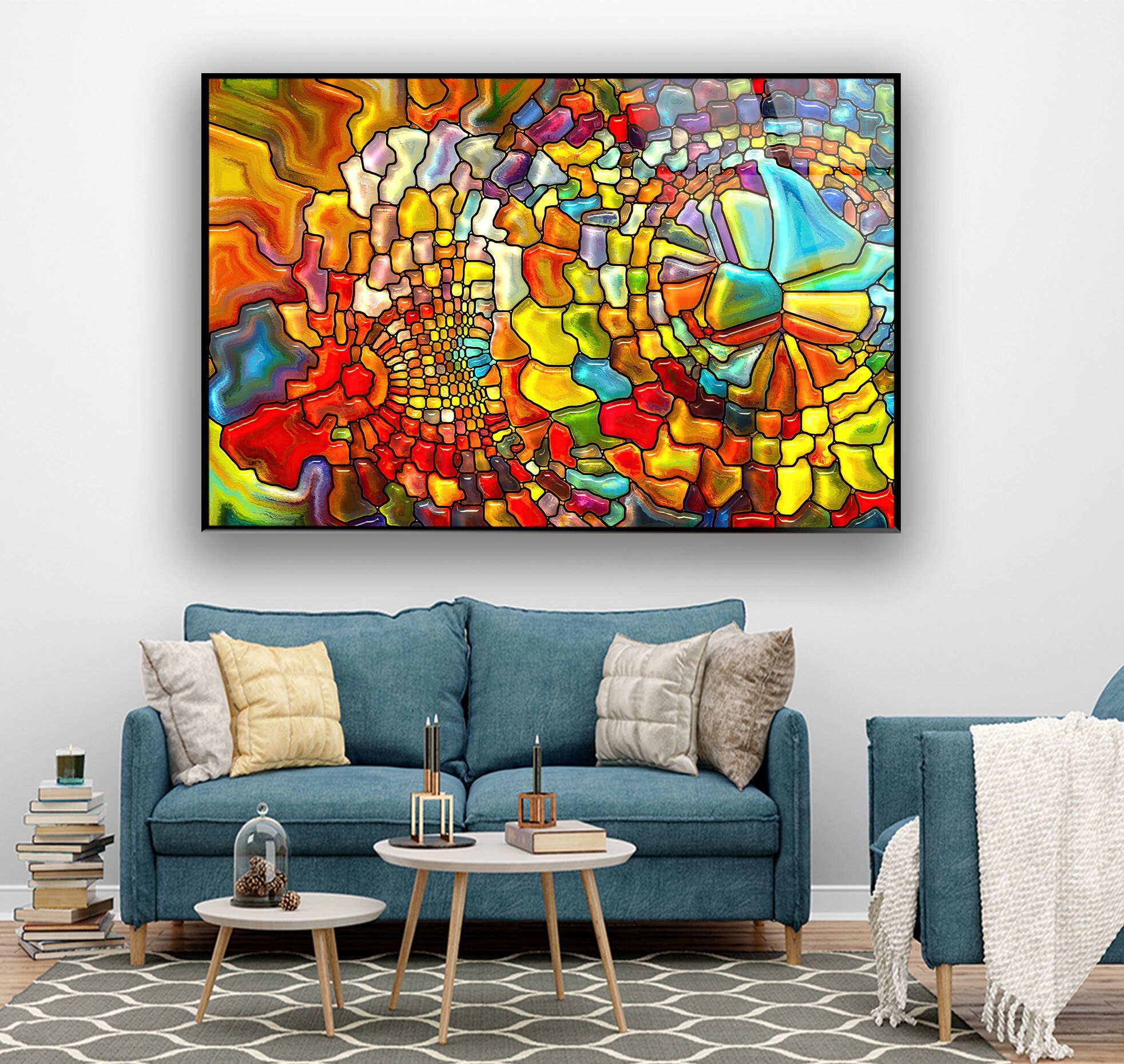Colors with Stained Glass Tempered Glass Wall Art