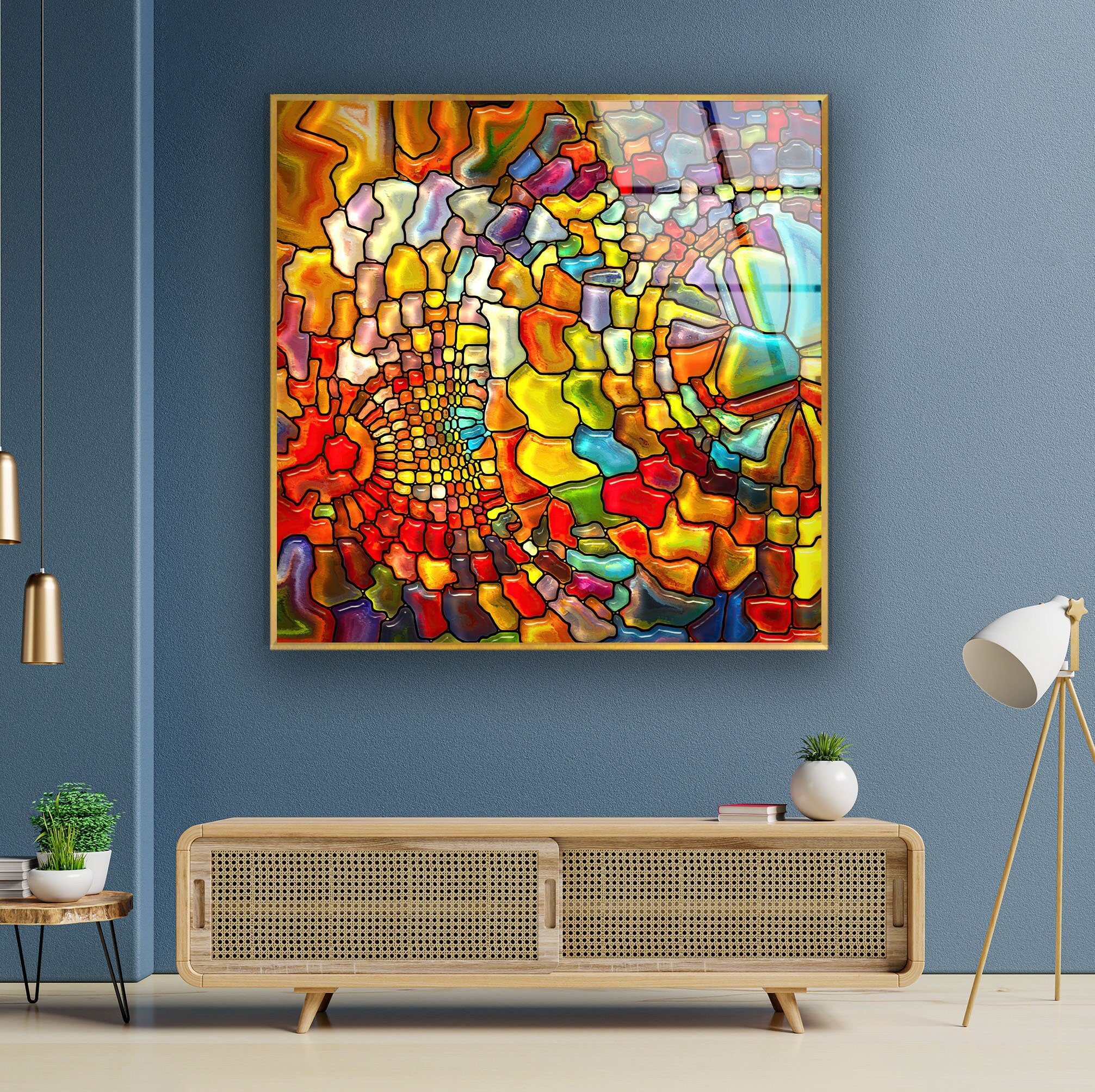 Colors with Stained Glass Tempered Glass Wall Art