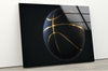 Gold Basketball Tempered Glass Wall Art