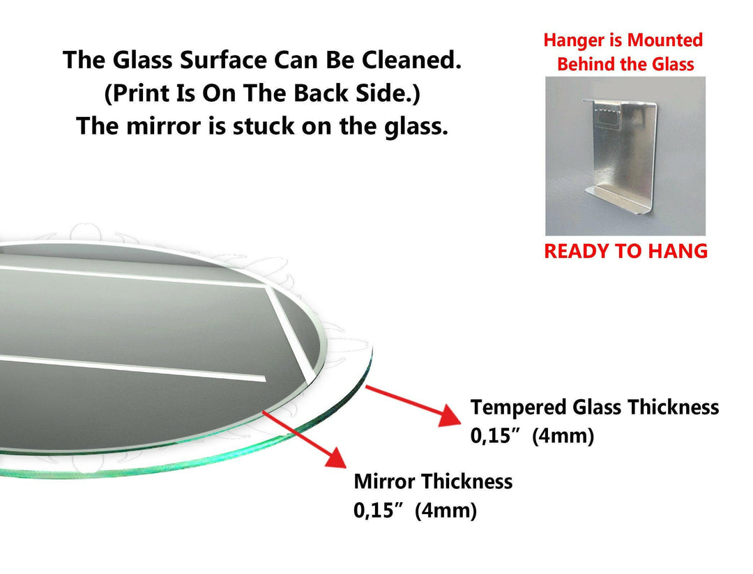 Transparent White Round Wall Mirror