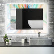 Abstract Tempered Glass Wall Mirror