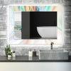 Abstract Tempered Glass Wall Mirror